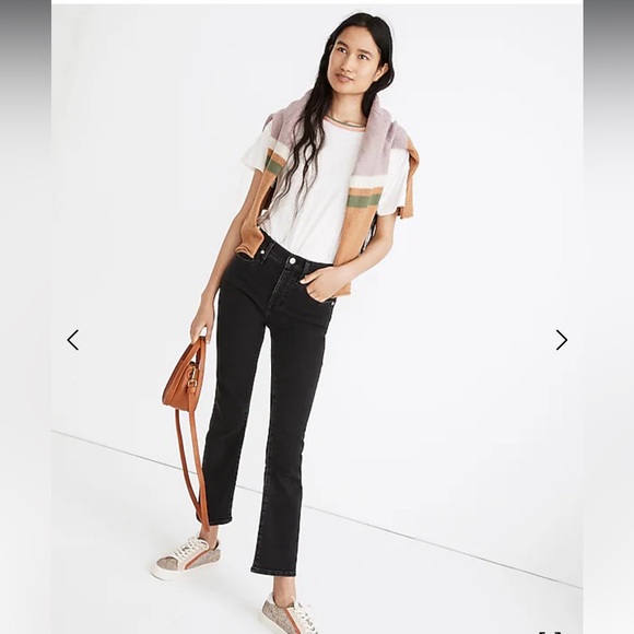 Denim - Madewell Cali Demi‎ Boot Black Washed Jeans Size 28